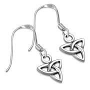 Tiny Celtic Trinity Knot Silver Earrings, ep155