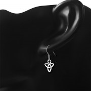 Tiny Celtic Trinity Knot Silver Earrings, ep155