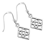 Celtic Hearts Knot  Plain Silver Earrings, ep189