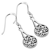 Hearts Celtic Knot Plain Silver Earrings, ep191