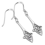 Long Celtic Knot Sterling Silver Earrings, ep193
