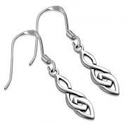 Celtic Knot Long Silver Earrings, ep202