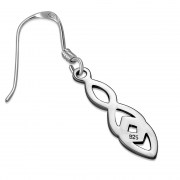 Celtic Knot Long Silver Earrings, ep202