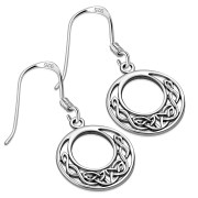 Small Round Celtic Silver Earrings, ep208