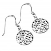 Round Celtic Knot Solid Silver Earrings, ep212