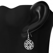 Round Celtic Knot Solid Silver Earrings, ep212