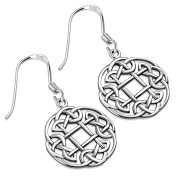 Round Celtic Knot Silver Earrings, ep225