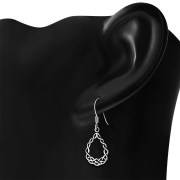 Celtic Drop Shape Silver Earrings, ep227