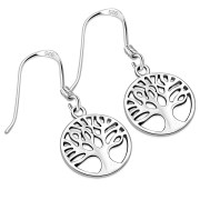 Small Tree of Life Silver Earrings, ep228