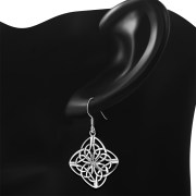 Sterling Silver Large Celtic Style Earrings, ep236