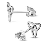 Large Celtic Trinity Knot Stud Silver Earrings, ep252