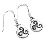 Tiny Triskele Triple Spiral Sterling Silver Earrings, ep290