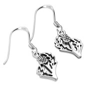 Tiny Plain Sterling Silver Thistle Earrings, ep291