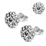 6pairs, Round Celtic Knot Silver Stud Earrings, ep258