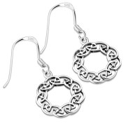 Round Plain Silver Celtic Knot Earrings, ep299
