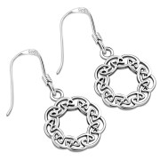 Celtic Round Sterling Silver Earrings, ep305