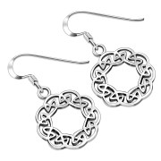 Celtic Round Sterling Silver Earrings, ep305