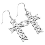 Celtic Knot Cross Sterling Silver Earrings, ep313