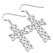 Celtic Knot Cross Sterling Silver Earrings, ep313