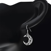 Crescent Celtic Knot Silver Earrings - ep332