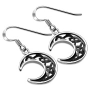 Crescent Celtic Knot Silver Earrings - ep332
