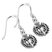 Scottish Thistle Sterling Silver Earrings - ep341