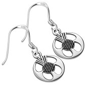 Scottish Thistle Sterling Silver Earrings - ep345
