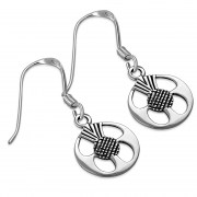 Scottish Thistle Sterling Silver Earrings - ep345