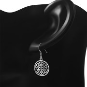 Small Flower of Life Silver Earrings - ep349h
