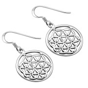 Small Flower of Life Silver Earrings - ep349h