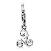 Triskele Triple Spiral Pandora Silver Charm Dangle, epd158