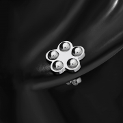 Stainless Steel Fancy Flower Stud Earrings (pair) - ERR445