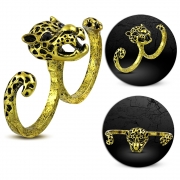 Fashion Tiger StretchableTwo Finger Double Knuckle Ring - FRA198