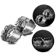 Fashion Spiral Leaf Two Finger Double Knuckle Ring - FRA231