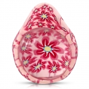 Fashion Fimo/ Polymer Clay Floral Teardrop Inner Glass Charm Pendant - INP043