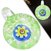 Fashion Boro Floral Implosion Lampwork Glass Bead Pendant - INP072