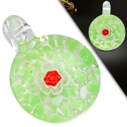 Fashion Boro Floral Implosion Lampwork Glass Bead Pendant - INP075