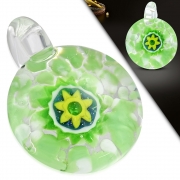 Fashion Boro Floral Implosion Lampwork Glass Bead Pendant - INP079