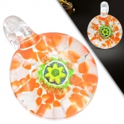 Fashion Boro Floral Implosion Lampwork Glass Bead Pendant - INP092