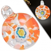 Fashion Boro Floral Implosion Lampwork Glass Bead Pendant - INP096