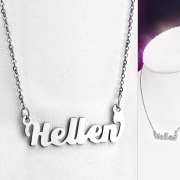 Stainless Steel Hellen Name Personalized Charm Chain Necklace - MPV157
