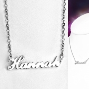 Stainless Steel Hannah Name Personalized Charm Chain Necklace - MPV167
