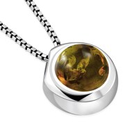 Baltic Amber Round Silver Pendant, p100