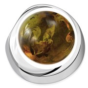 Baltic Amber Round Silver Pendant, p100