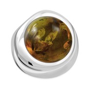 Baltic Amber Round Silver Pendant, p100