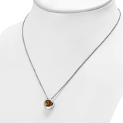 Baltic Amber Round Silver Pendant, p100