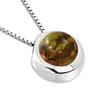 Baltic Amber Round Silver Pendant, p100