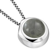 Labradorite Round Silver Pendant, p100