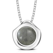 Labradorite Round Silver Pendant, p100