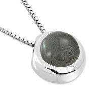 Labradorite Round Silver Pendant, p100